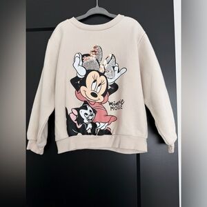 H&M Beige Minnie Mouse Sweatshirt with Sequin Detail